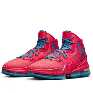 Nike "LeBron 19 Kings Crown" Shoe Red Lazer Blue Basketball Sneaker Mens 9
